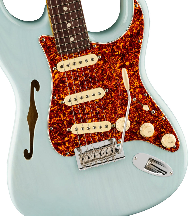 กีตาร์ไฟฟ้า Fender Limited Edition American Professional II Stratocaster Thinline, Daphne Blue