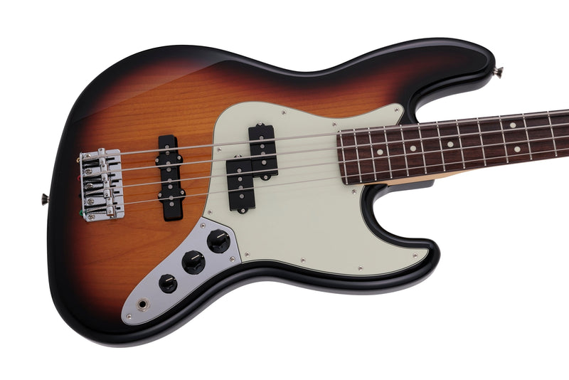 กีตาร์เบส Fender, 2024 Collection, Made in Japan Hybrid II Jazz Bass PJ, 3-Color Sunburst