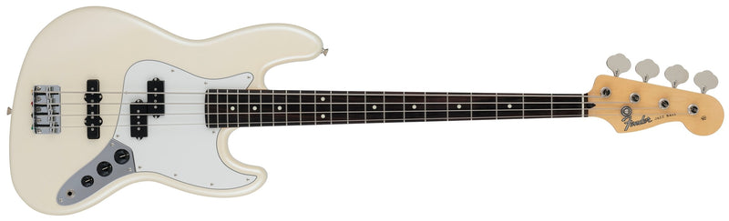 กีตาร์เบส Fender, 2024 Collection, Made in Japan Hybrid II Jazz Bass PJ, Olympic Pearl