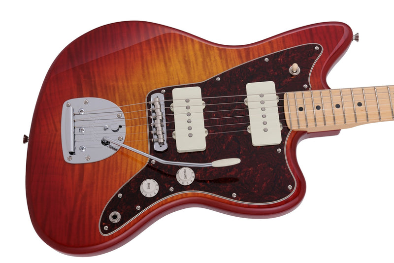 กีตาร์ไฟฟ้า Fender, 2024 Collection, Made in Japan Hybrid II Jazzmaster, Orange Sunset Transparent