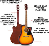 กีตาร์โปร่ง Fender FA-25CE Dreadnought, Sunburst