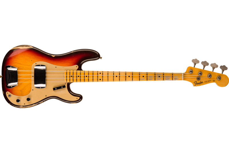 เบสไฟฟ้า Fender Custom Shop Limited Edition "P" Jazz Bass Relic, Chocolate 3-Color Sunburst