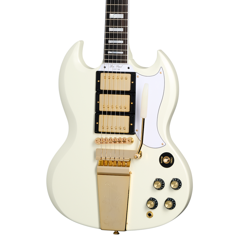 Epiphone 1963 Les Paul SG Custom with Maestro Vibrola Classic White กีตาร์ไฟฟ้า