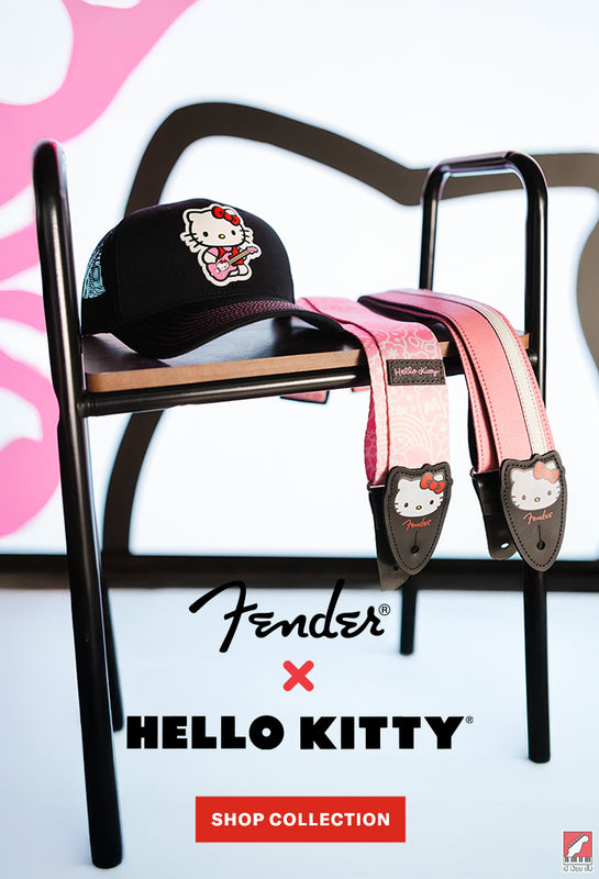 Fender x Hello Kitty เสื้อ หมวก ปิ๊ก กระเป๋า สายสะพาย สายแจ็คกีตาร์