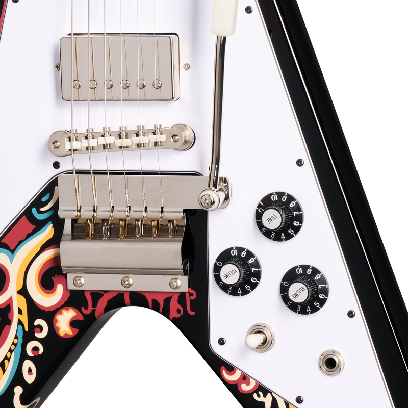 กีตาร์ไฟฟ้า Epiphone Jimi Hendrix™ "Love Drops" Flying V Ebony