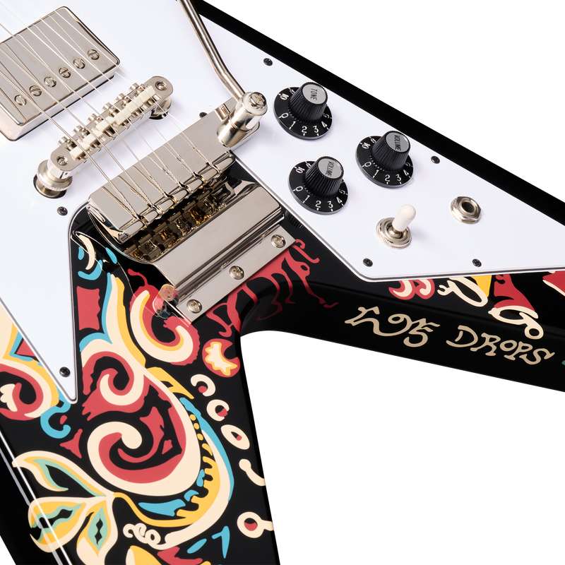 กีตาร์ไฟฟ้า Epiphone Jimi Hendrix™ "Love Drops" Flying V Ebony