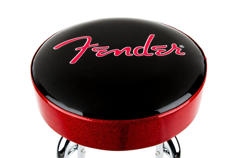 เก้าอี้บาร์ Fender Red Sparkle Logo Barstool, Black and Red Sparkle